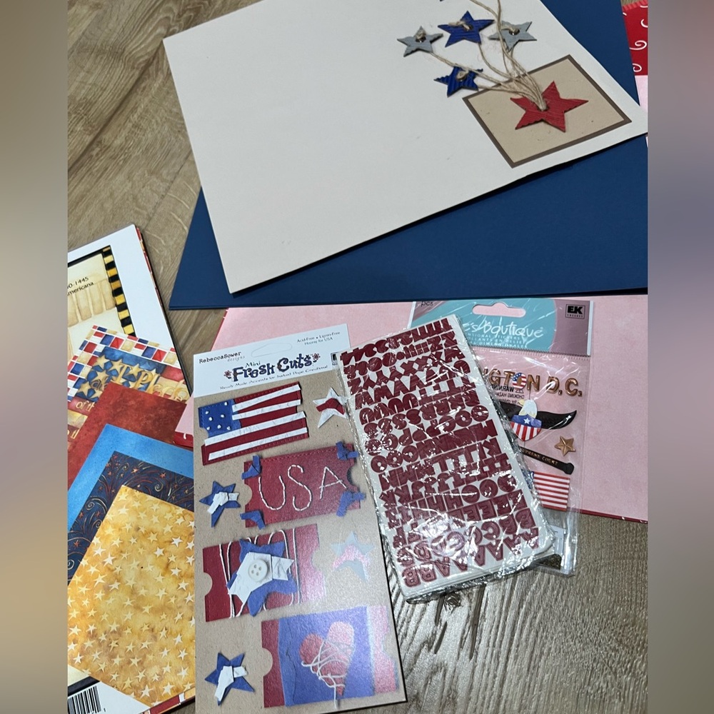 Fourth of July Flag America scrapbooking stickers Junk journaling supplies paper